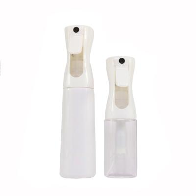 China Factory Price 200ml 300ml 500ml Clear Hairdressing Cosmetic White Plastic Reusable Sprayer Continuous Water Mist Spray Bottles for sale