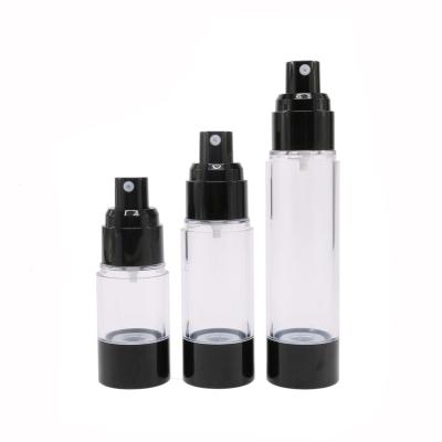 China Factory Price 15ml 30ml 50ml Cosmetic Luxury Black Acrylic Lotion Pump Airless Pump Bottle for sale