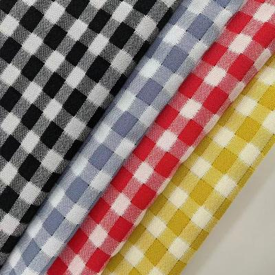 中国 DXX Yarn-dyed Shirt Fabric Of 46% Polyester, 46% Cotton And 8% Polyamide Plaid Fabric for Shirt Dress 販売のため