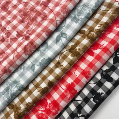 China 2022 TR Yarn-dyed plaid fabric Plaid printed fabric, spring/summer plaid shirt dress fabric for sale