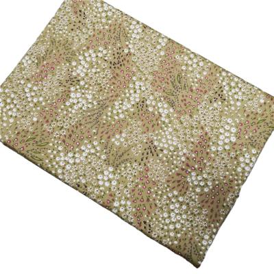 China Cotton twill cloth, cotton printed non-fluorescent small flower leaves, bed handmade cotton lining for sale