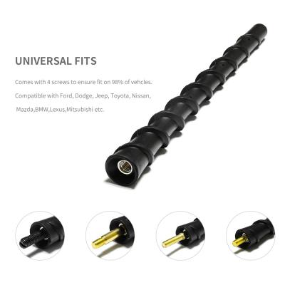 China Universal Year 13 Inch ABS Roof Roofmount Rubber Topper Car Antenna with LED Light for sale