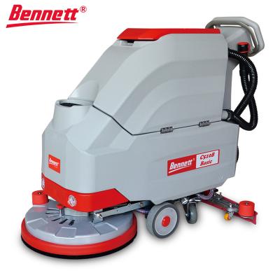 China Hotels Bennett C510B Basic Walk-Behind Floor Battery Type Self-Propelled Scrubber Hand-Push Cleaning Machine for sale