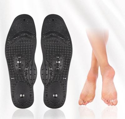 China Skin Friendly Black Plantar Fasciitis Plantar Acupoint Relief Improve Blood Circulation Massage PVC 8 ​​Pcs Magnets Therapy Magnetic Insole for sale