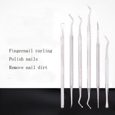 China Special Double Head Ingrowing Clear Paronychia Stainless Steel Toenail Remover, Nail Polish Tool Pedicure Ingrowing Cleaning Applicator for sale