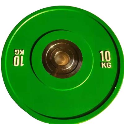 China Commercial Wholesale Color Large Steel Rubber Flat Sleeve Barbell Factory Use Personal Fitness Equipment Gym Weightlifting for sale