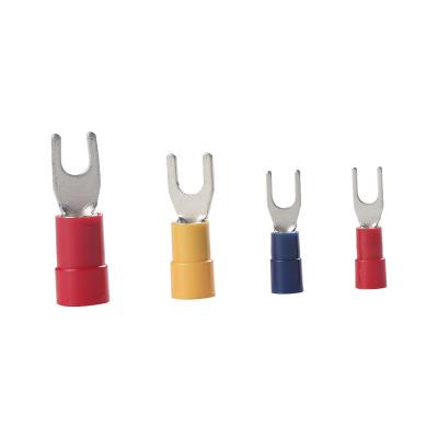 China Series insulated Y type fork crimp terminals,spade terminal connector Y-type insulated terminal for sale