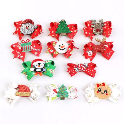 China Party Hair Accessories Christmas Hair Clip Hangers Hair Clips Santa Claus Snowman Penguin Small Hairpin for sale