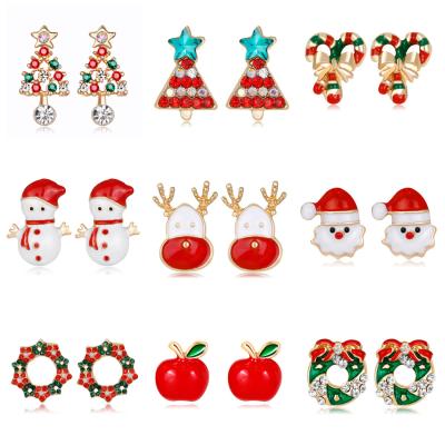 China Party Accessories Christmas Jewelry Stud Earrings Set Elegant Personalized Earrings Christmas Ornament for sale