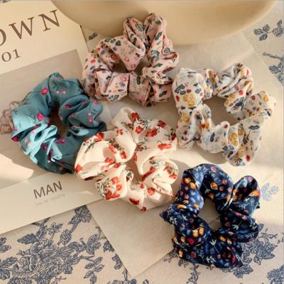 China Women Girls Flower Print Hair Scrunchies Hair Scrunchies Ponytail Bands Elastic Hair Band Elastic Hair Bands Elastic Hair Bands Fashion Hair Accessories for sale