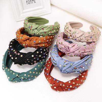 China Sandro Colorful Fashion Diamond Rhinestone Outdoor Activities Tied Headband for sale