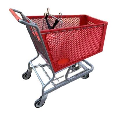 China MOQ 50 PCS Anti-rust Colorful Plastic Trolley 180L Shopping Carts, 180l Plastic Shopping Cart, Plastic Trolley With 4 Wheels for sale