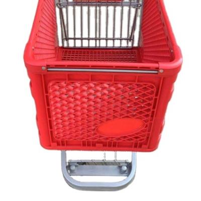 China MOQ 50 PCS Anti-rust Colorful Plastic Trolley, 180l Plastic Grocery Shopping Cart for sale