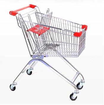 China Unveiling MOQ 20 PCS Chrome Plating Shopping Trolley 62L , Chrome Plated 60l Supermarket Push Trolley Trolley for sale