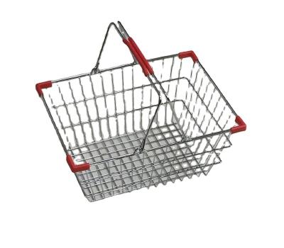 China Durable 17L Chrome Plating Wire Shopping Baskets With Two Handles for sale