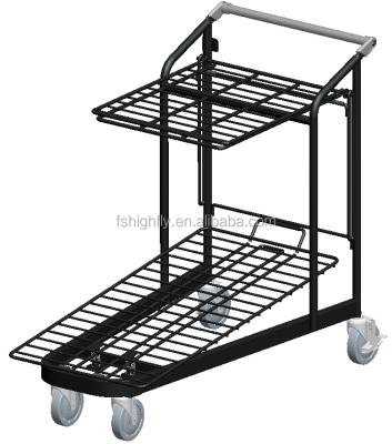 China Durable Supermarket Material Handling Carts, Replanishment Cart Folding Platform Cart, Utility Cart for sale