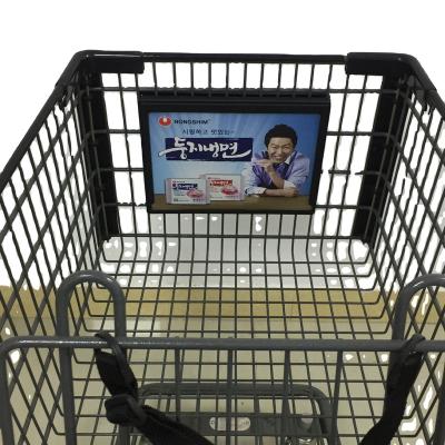 China Waterproof Shopping Cart Advertising Sign Frame , Supermarket Trolley Advertising Snap View for sale