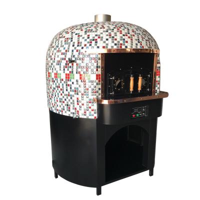 China Commercial Supply Customized Mosaic Oven Freestanding Gas Fire Wood Pizza Ceramic Dome Heating Up To 500 Degrees Celsius for sale