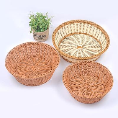 China Sustainable PP Rattan Woven Fruit Basket Bread Basket For Restaurant Etc. kitchen bakery coffee for sale