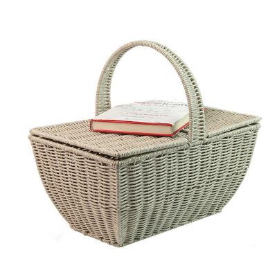 China Viable Factory Beach Wicker Basket Picnic Basket Plastic Organizer for sale