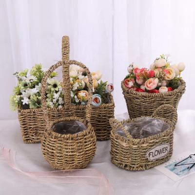 China Factory Multifunctional Straw Baskets Wholesale Baskets Custom Made for Gifts and Flowers for sale