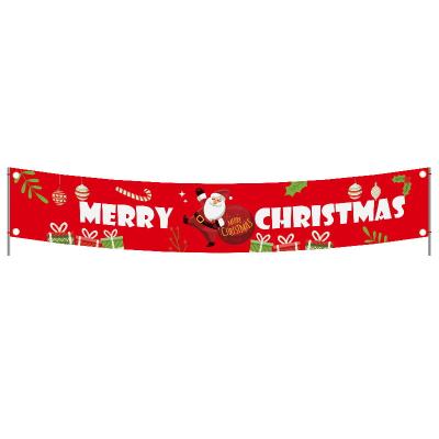 China Wholesale Decorative Oxford Cloth Merry Christmas Decorations Banner Pull Flag Ornaments Christmas Gift for sale