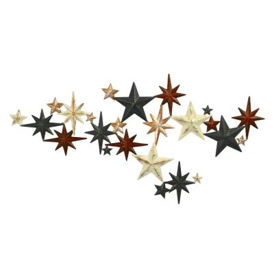 China Hot Selling Nordic Popular Wall Decoration Europe Style Wrought Iron Star Wall Hanging Handmade Jewelry for sale