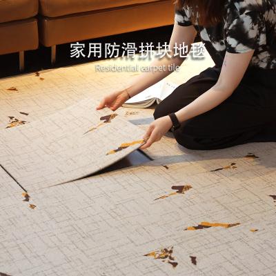 China Removable Printed Tufted Thick Washable Decorative Tiles Bedroom Carpet Tiles 40x40cm Washable Residential Carpet Tiles for sale