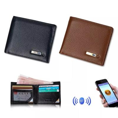 China Hot Selling GPS GPS Tracking Smart Wallet Wireless Conect to Personal Mobile Phone to Track 100 Meters Distance PU Leather Wallet for sale