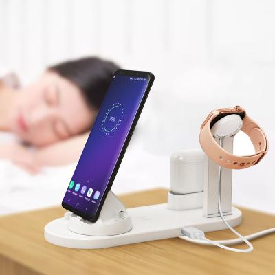 China Qi 6 in 1 Induction Wireless Charger Charging Stand for iPhone X XS XR 8 Max Airpods Apple Watch 2 in 1 Docking Dock 4 in 1 for sale