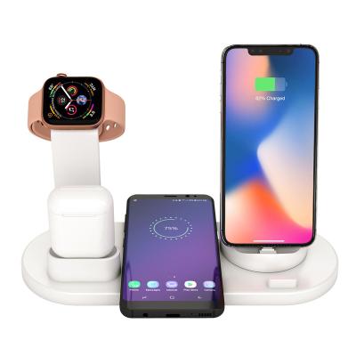 China Mobile Phone Max Input 18W 6 in 1 Wireless Charger for Mobile Phone & Watch Phone & Earphone QI Wireless Fast Charger for sale