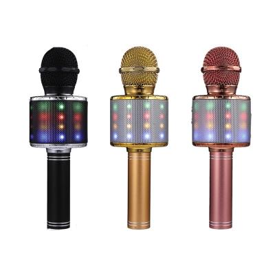 China Karaoke portable handheld party microphone function speaker studio recording factory price multifunctional wireless microphone WS-858L for sale