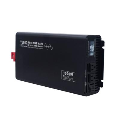 China Portable 12v aluminum alloy 24v 48v 60v 72v to 220v 110v 1000w pure sine wave power inverter for sale