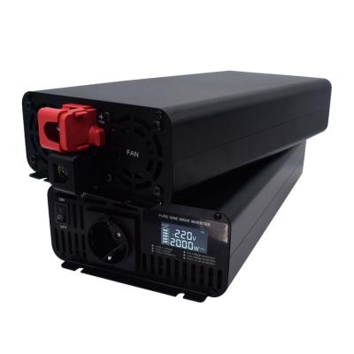 China Aluminum alloy 24vdc to 220 230vac 2000W solar light 12 power lcd inverter for sale