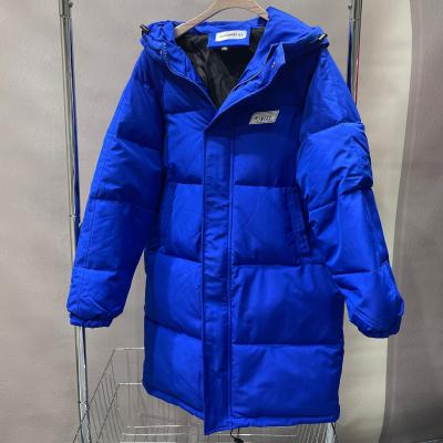 China Factory wholesale price sales Cathy Klein waterproof warm blue medium length cotton-padded jacket for sale