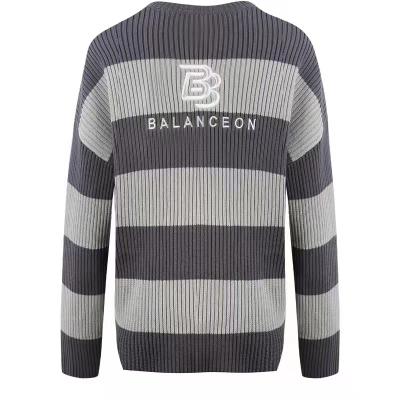 China Wholesale Price Breathable Hot Sales Factory Stripe Slouchy Embroidered Sweater for sale