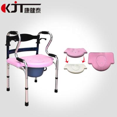 China Aluminum Alloy Folding Aluminum Alloy Walker Bathroom Shower Chairs Bath Seat Shower Bench With EVA Seat Pad Aluminum Commode Chair for sale