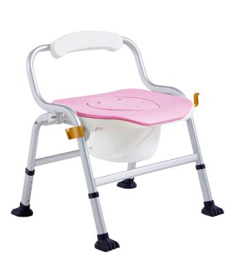 China Aluminum Folding Chair Soft Cushion 2 In 1 Shower Chair Aluminum Matte Outdoor Size Adjust Lightweight Aluminum Commode Chair for sale