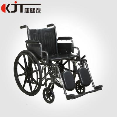 China Hospital Rehabilitation Therapy Supplies Handicapped Manual Wheelchair Portable And Folding Steel Wheelchair for sale