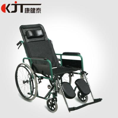 China Good quality hospital adjustable footrest receling steel commode wheelchair for sale