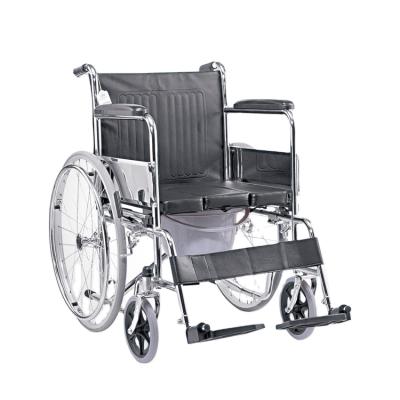 China New Design Hospital Folding Commode Commode Wheelchair U Shape Cover Steel Commode Chair Wheelchair for sale