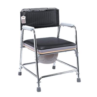 China Soft Steel Commode Chair Comfort Seat Armrest Fixed Height Frame For Older Medical Hospital Steel Commode Chair for sale