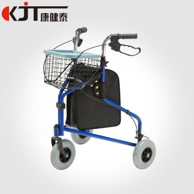 China Foldable Foshan Delta Hospital Rollator 3 Wheel Steel Walker Steel Rollator for sale