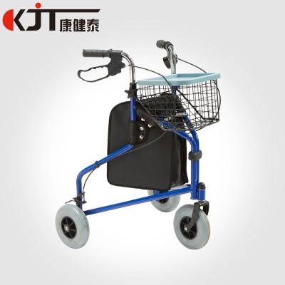 China Hospital elderly helper walker steel outdoor foldable rollator for older steel rollator for sale