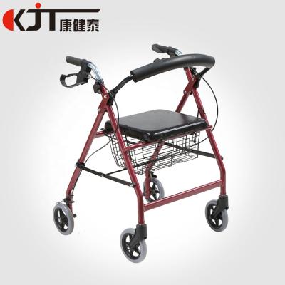 China Aluminum Rollators Rolling Walkers On Wheels For Handicapped With Basket Aluminum Rollator Walker for sale