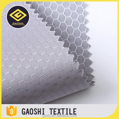 China 600D anti static denier pu/uly coated jacquard woven honeycomb ripstop polyester oxford fabric for sports bags for sale