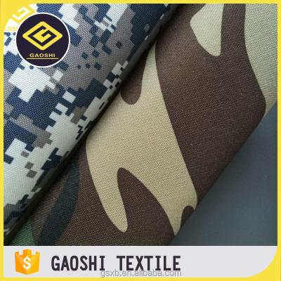 China Anti-Static 600D Polyester Woodland Camouflage Printed Oxford Fabrics For Military Bags With PVC Backing for sale