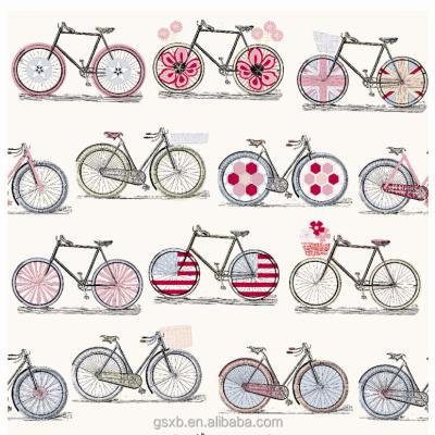 China Tear-Resistant 600D Polyester Oxford Bike Print Fabric For Bag And Luggage for sale