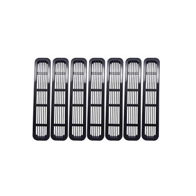 China Sports Car Accessories 7Pieces/set Exterior Mesh Front Grill Inserts Kit For Jeep Wrangler TJ 1997-2006 for sale