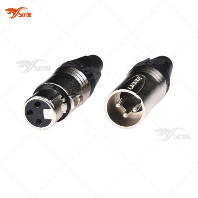 China Audio Metal Adapter 3 Pin XLR Male And Female Microphone Cable Connector for sale